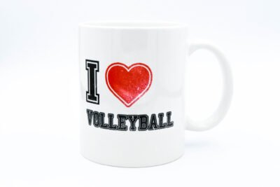 kubek siatkówka I love volleyball biały