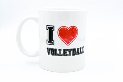 kubek siatkówka I love volleyball biały