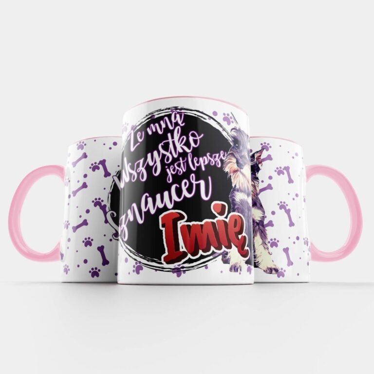 kubek z psem Sznacer 2 różowy