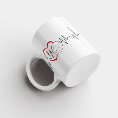 kubek siatkówka Linia Życia biały