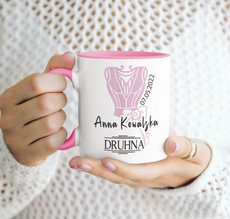 kubek dla druhny różowy