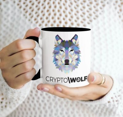 kubek kryptowilk kryptowaluty czarny