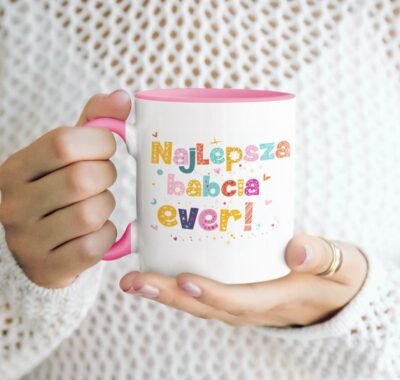 kubek dla babci Najlepsza babcia ever różowy