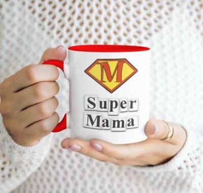 kubek dla mamy Super mama czerwony
